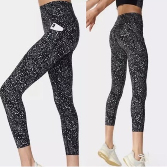 Sweaty Betty Power Leggings High Waist Celestial Dot Size M Crop Workout Black - Picture 14 of 15
